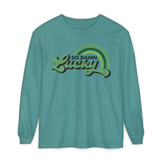 So Damn Lucky Rainbow Long Sleeve Tee