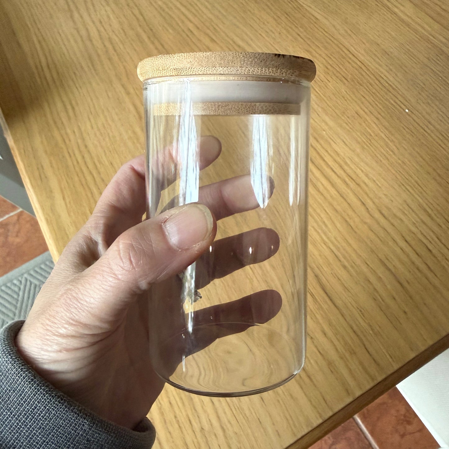 Stash Jar With Bamboo Engraved Lid