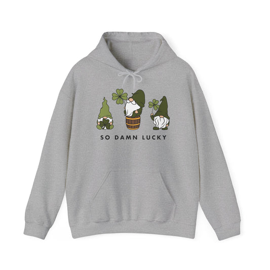 Gnomes So Damn Lucky Hoodie