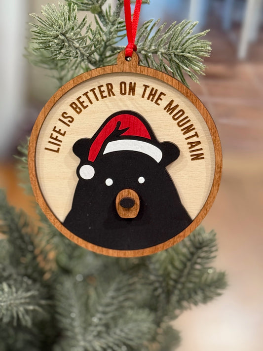 Bear Santa Ornament