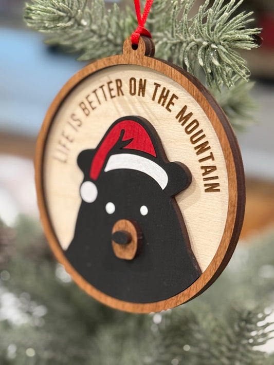 Bear Santa Ornament