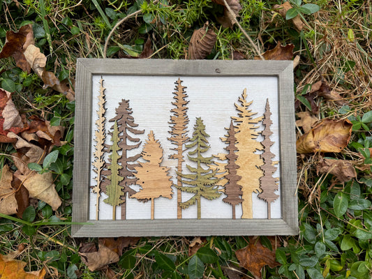 Layered Framed Tree Art