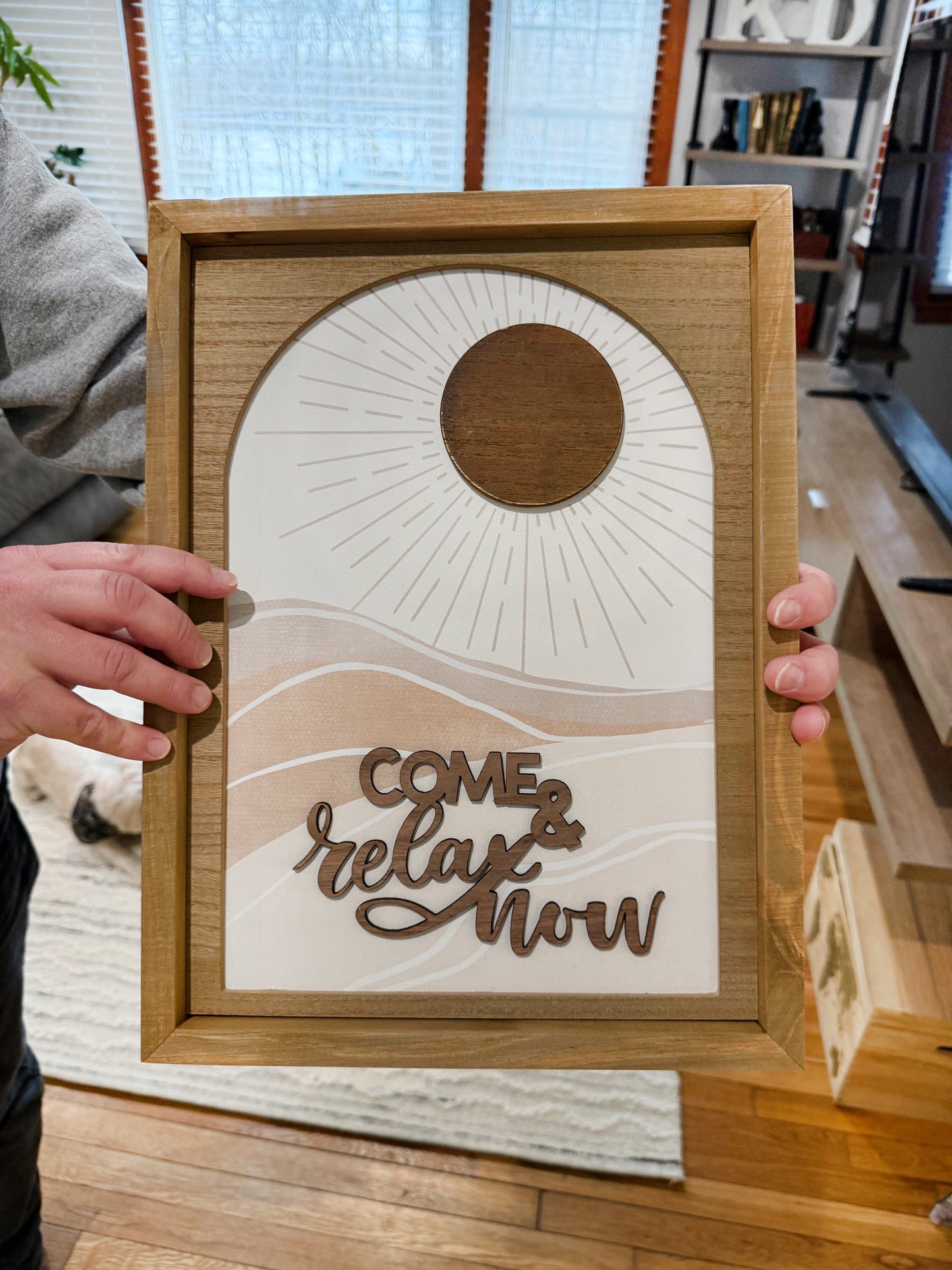 Come & Relax Now Canvas & Wood Framed Art