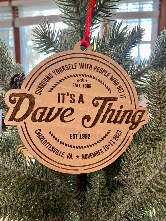 Charlottesville, VA Dave Thing 2023 Wood Ornament