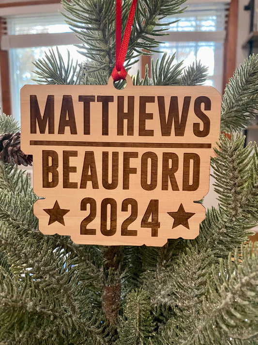Matthews/Beauford 2024 Wood Ornament