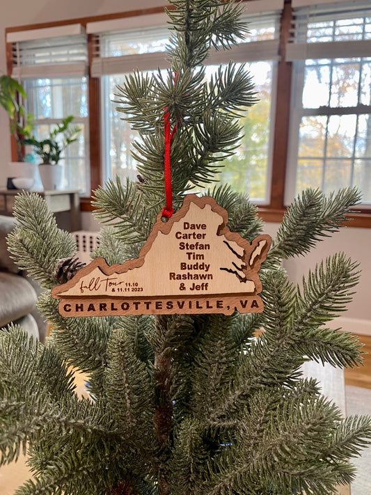 Charlottesville VA State 3D Ornaments