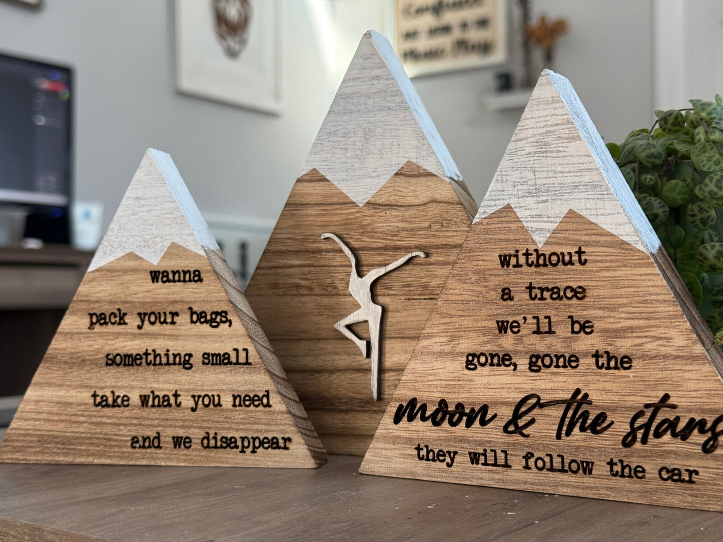 You and Me Stand Alone Table Top Triple Mountains