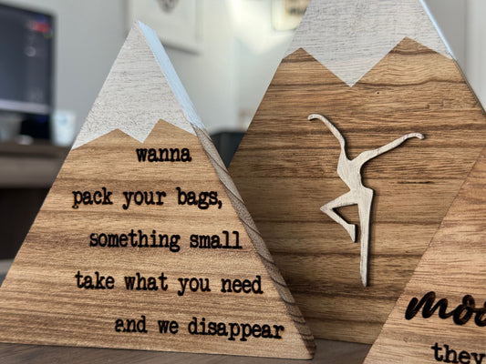 You and Me Stand Alone Table Top Triple Mountains