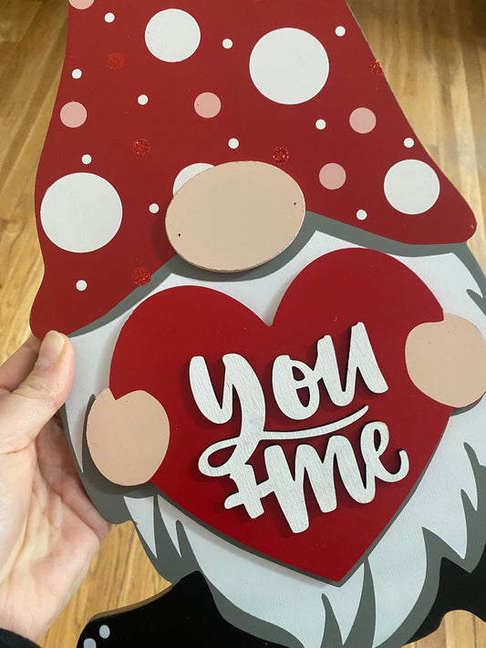 Valentine Gnome Wood Door Hanger *Limited Run