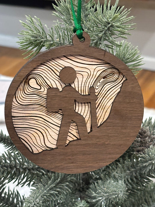 Hiking Topographical Ornament