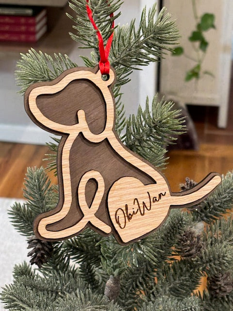 Personalized Dog Cut Ornament