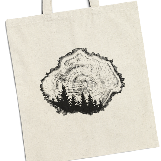 Tree Rings Reusable Canvas Tote Bag * Plant One Tree
