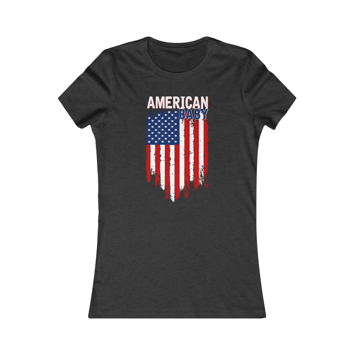 American Baby Grunge Flag Women's Cut