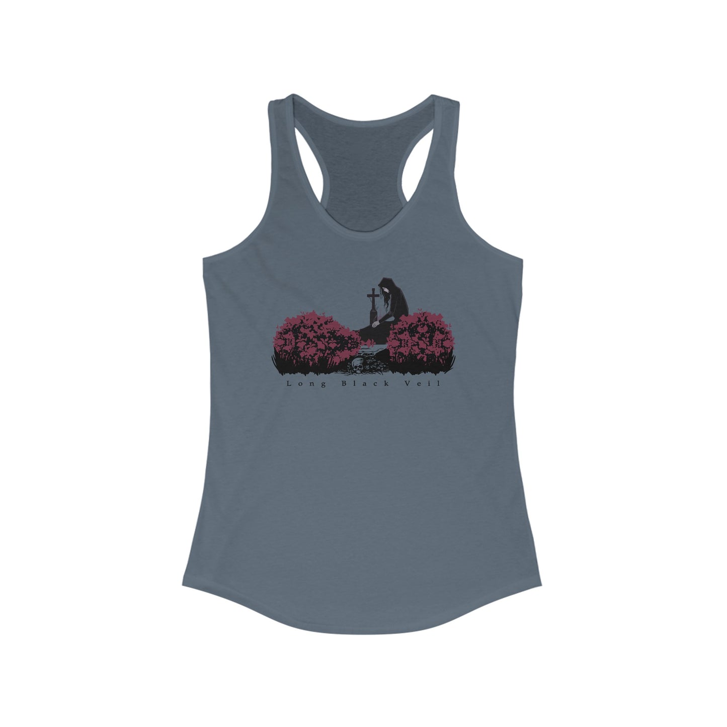 Long Black Veil Tank Top