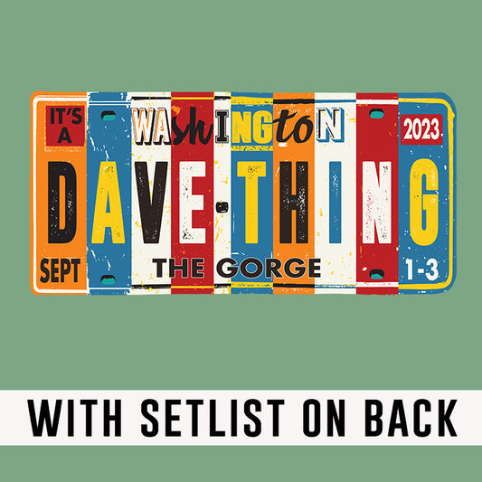 Gorge License plate 2023 w/set list