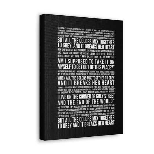 Grey Street Lyric Art Canvas Print