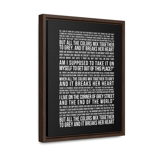 Grey Street Lyric Art Canvas Print