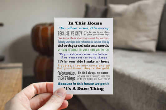 In This House Greeting Card