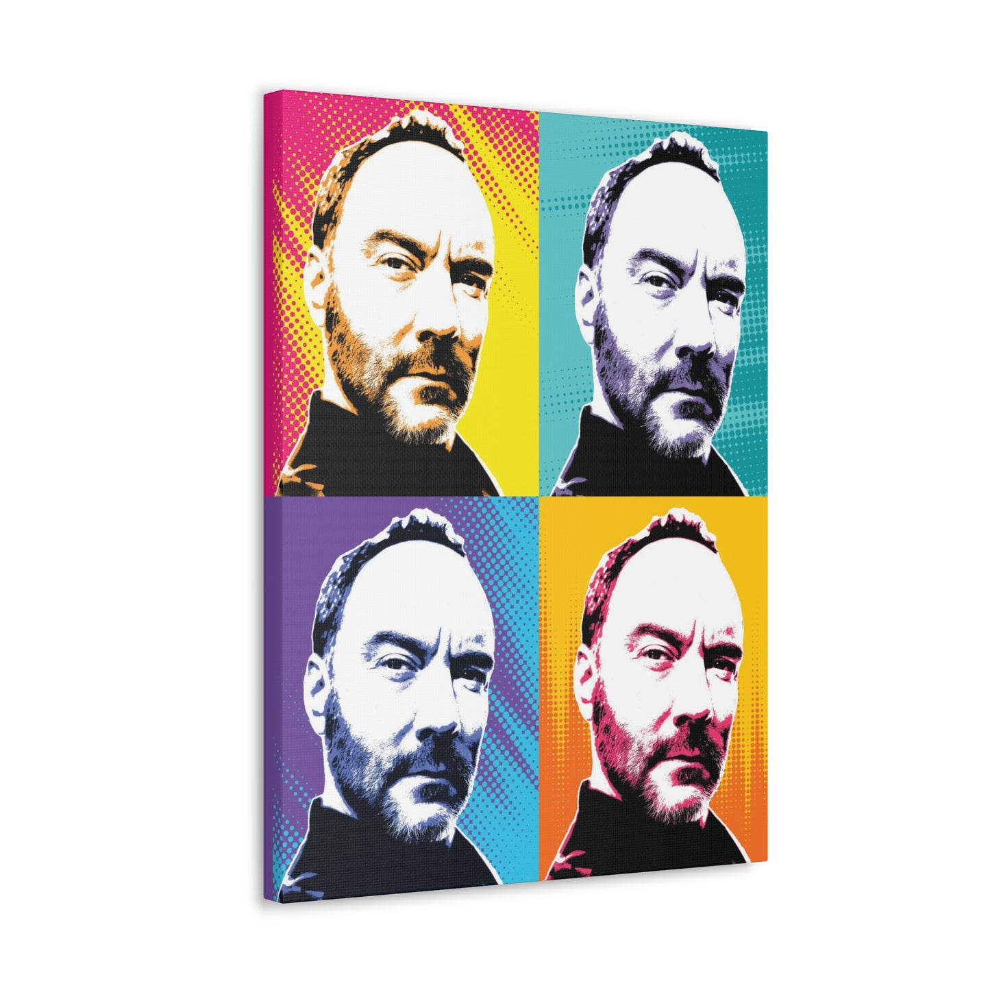 Dave Quad Color Warhol Inspired Gallery Wrapped Canvas Print