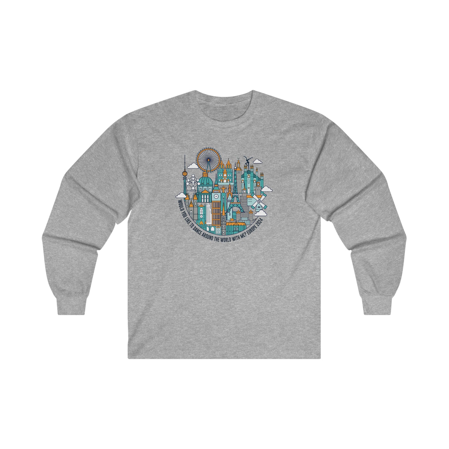 Would you like to dance Europe 2024 Unisex Long Sleeve Tees w/tour dates