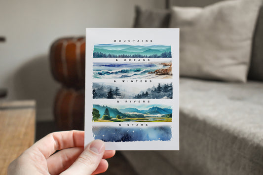 Mountains And Oceans Greeting Card
