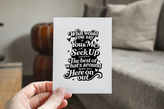 What Would You Say. Greeting card