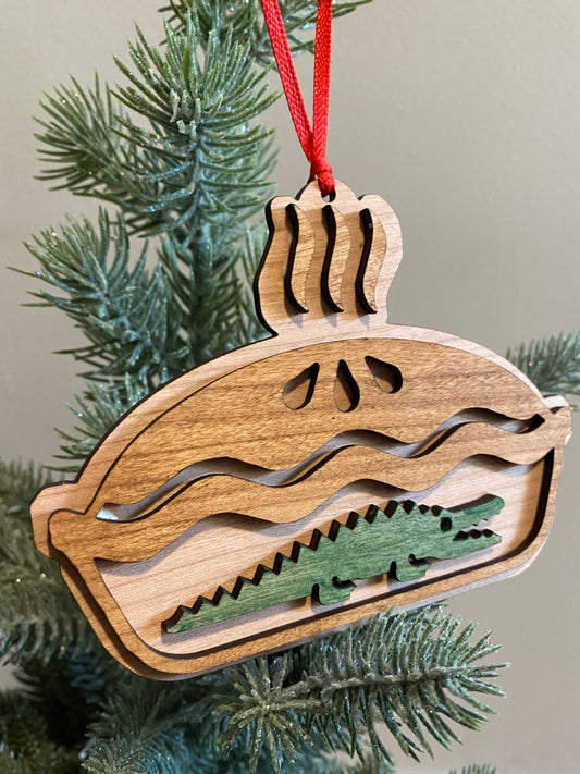 Alligator Pie Hand Painted Multi Layered Wood Ornament