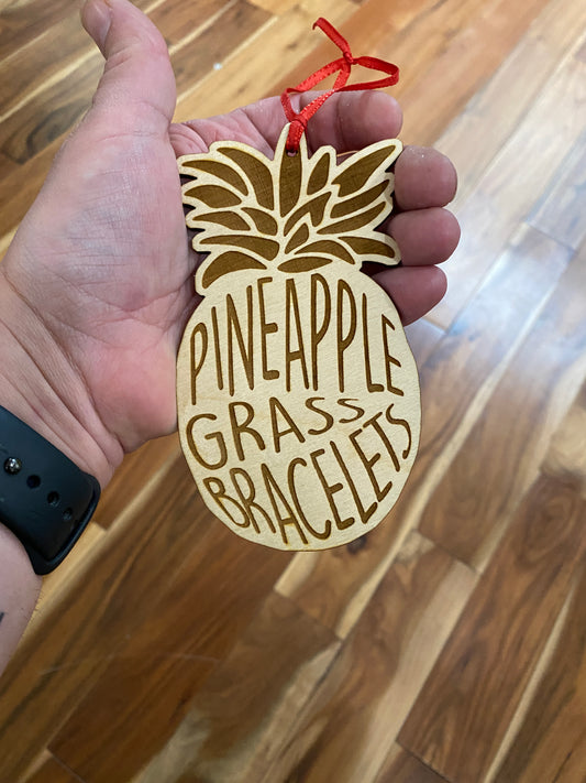 Pineapple Grass Bracelets Wood Ornament