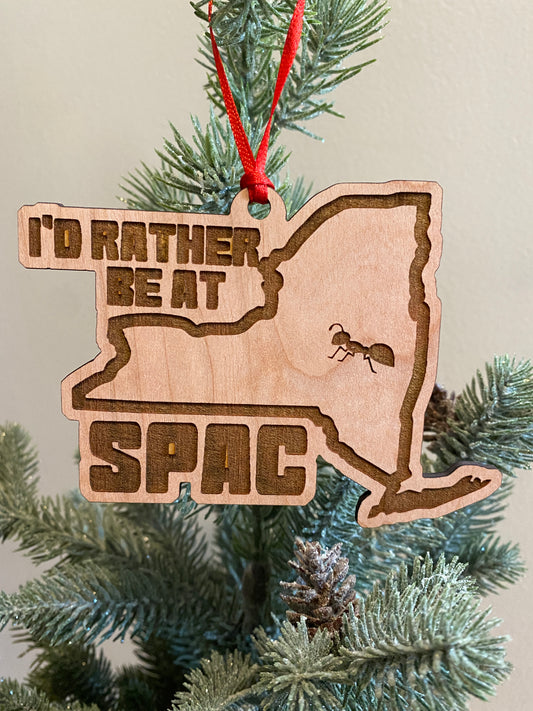 I'd Rather Be At SPAC Wood Ornament
