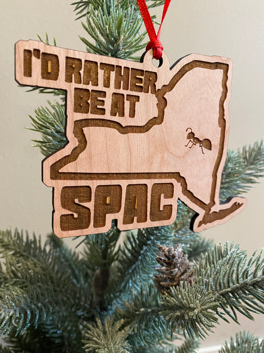 I'd Rather Be At SPAC Wood Ornament