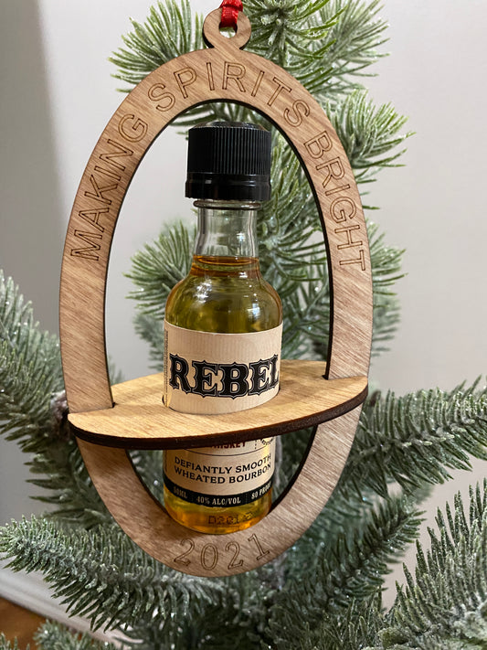 Making Spirits Bright Bottle holder Wood Ornament