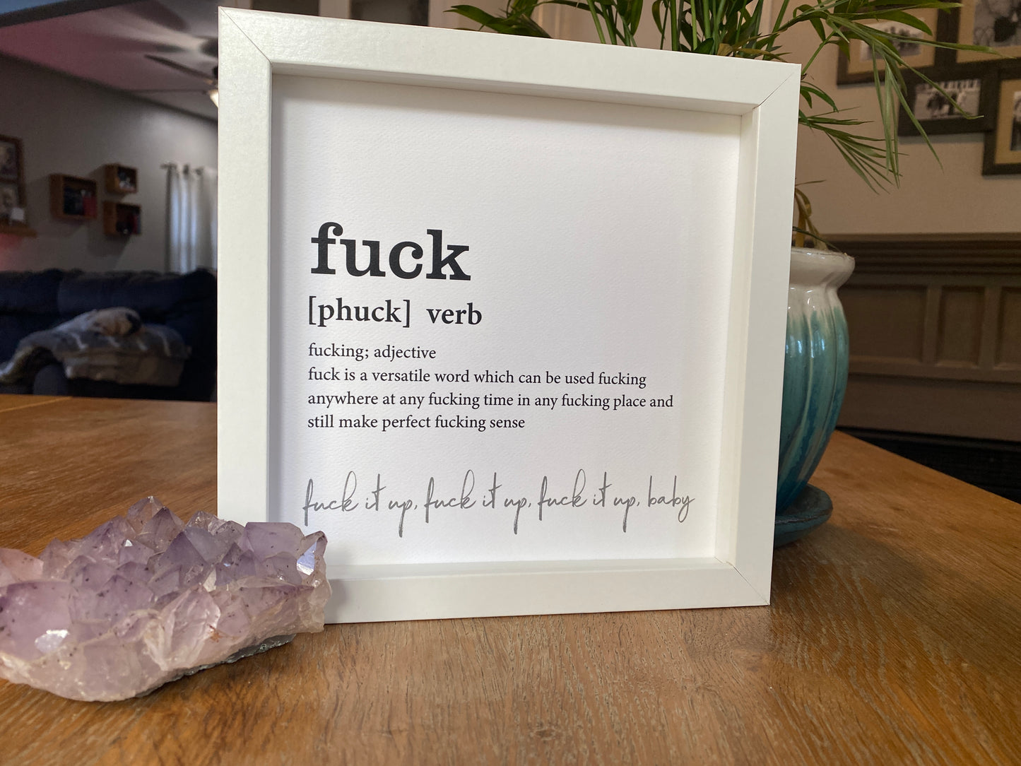 The Definition of Fuck Minimalistic Framed Print