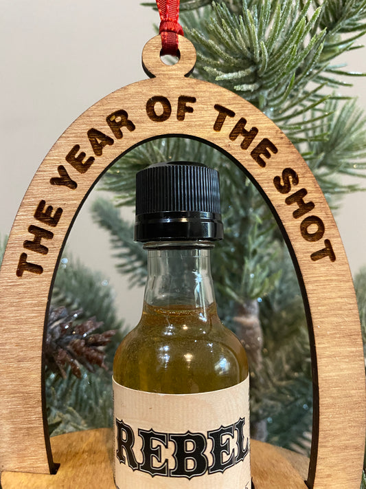 The Year of the Shot Bottle holder Wood Ornament