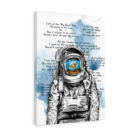 Big Eyed Fish Spaceman Mashup Gallery Wrapped Canvas Print