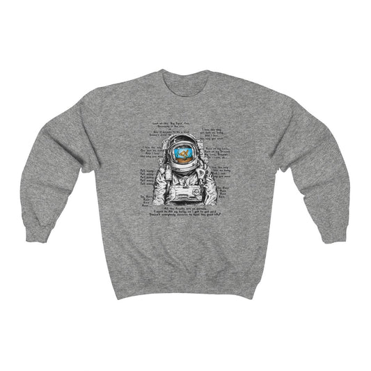 Big Eyed Fish Spaceman Mashup Crewneck