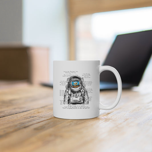 Big Eyed Fish Spaceman Mashup Mug