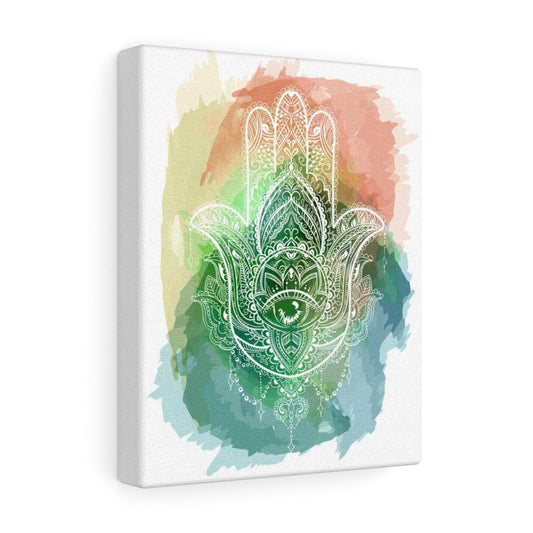 Watercolor Hamsa Gallery Wrapped Canvas Print