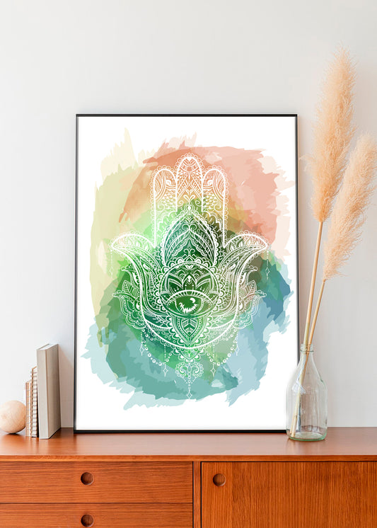 Hamsa Watercolor Art Print