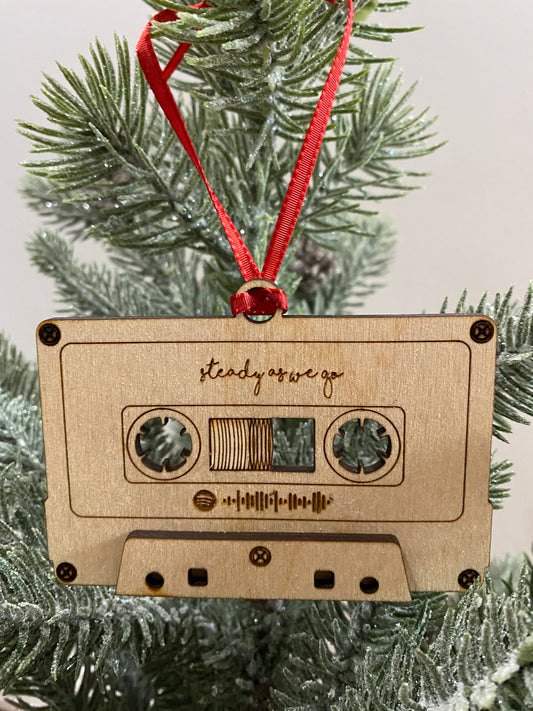 Spotify 80's Retro Cassette Tape Personalized Ornament