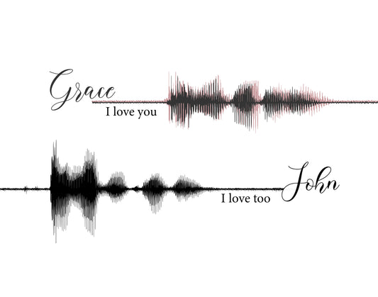 "Side By Side" Custom Couples Soundwave Art
