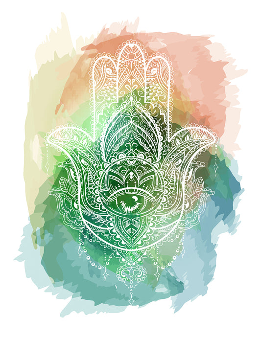 Hamsa Watercolor Art Print