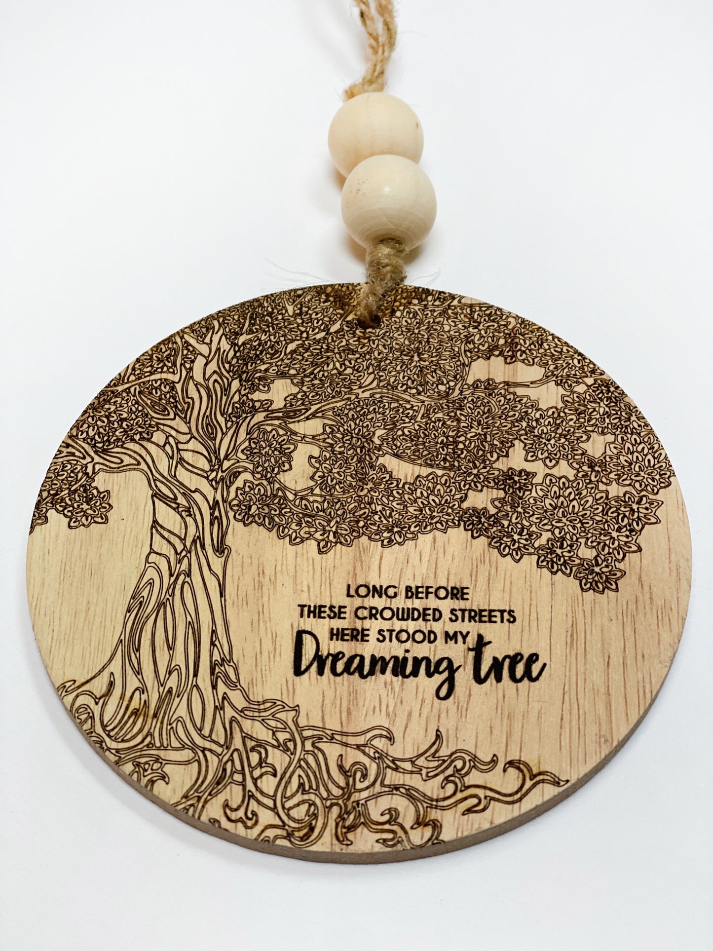 Dreaming Tree Wood Circle Hanger 5.5 inches