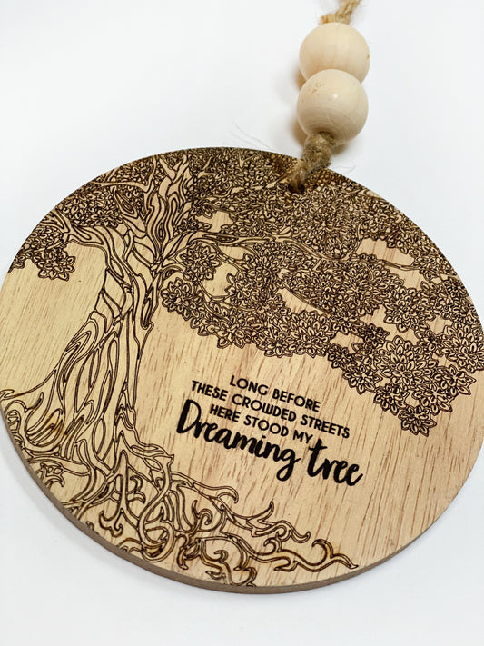 Dreaming Tree Wood Circle Hanger 5.5 inches