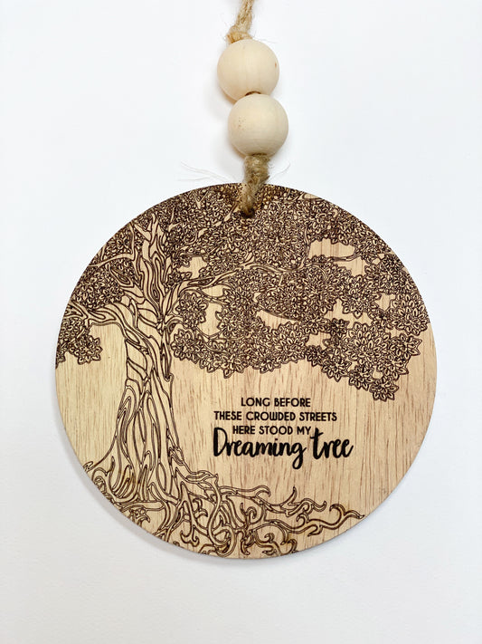 Dreaming Tree Wood Circle Hanger 5.5 inches