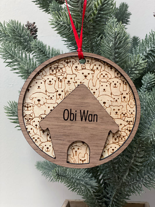 Love My Dog Personalized Layered ornament