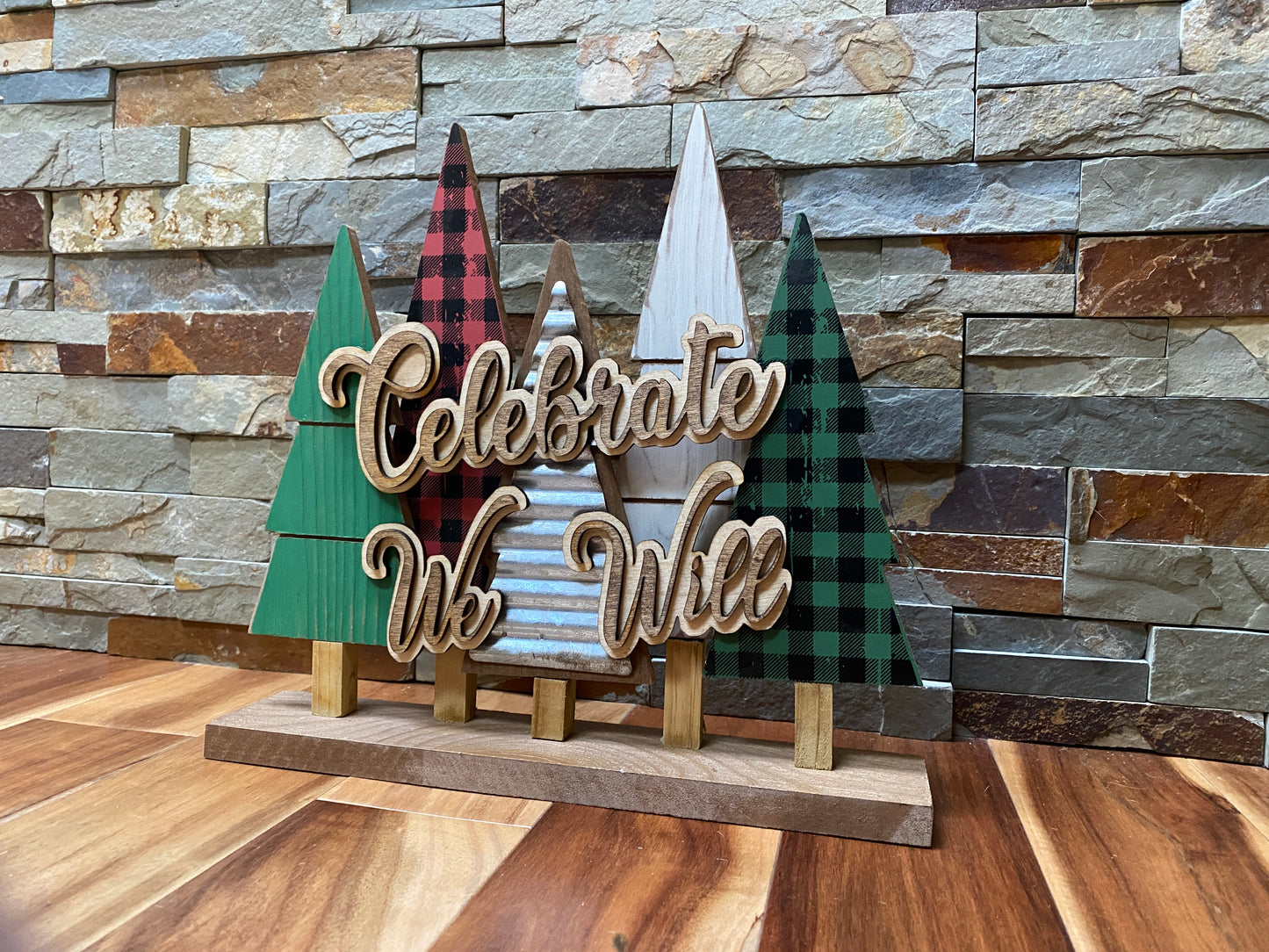 Celebrate We will Christmas Tree Tabletop Décor