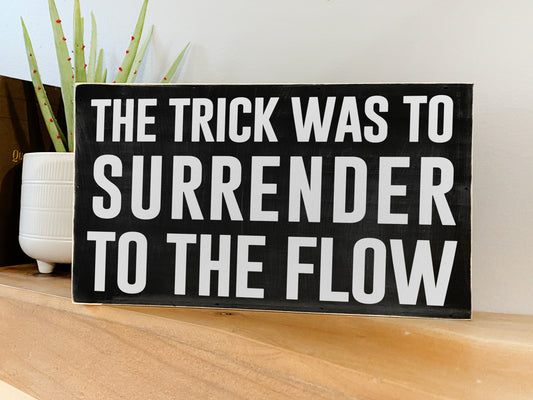 Surrender To The Flow Inspirational Block Art