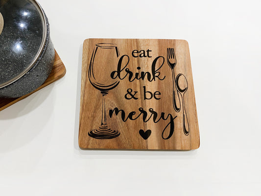 Eat Drink and Be Merry Trivet (Hot Plate)