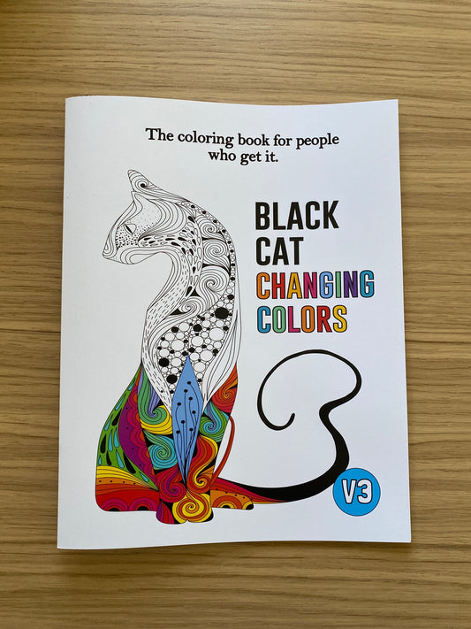 Black Cat Changing Colors Coloring Book Version 3