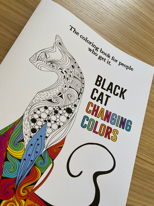 Black Cat Changing Colors Coloring Book Version 3
